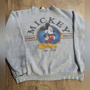 Vintage 90s Y2K Disney Mickey Unlimited Grey Crewneck Sweatshirt Size L/XL
